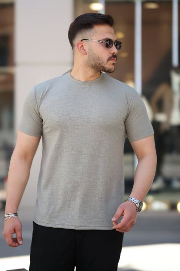 Erkek Ağaç Kabuğu Desenli Kısa Kollu T-shirt resmi